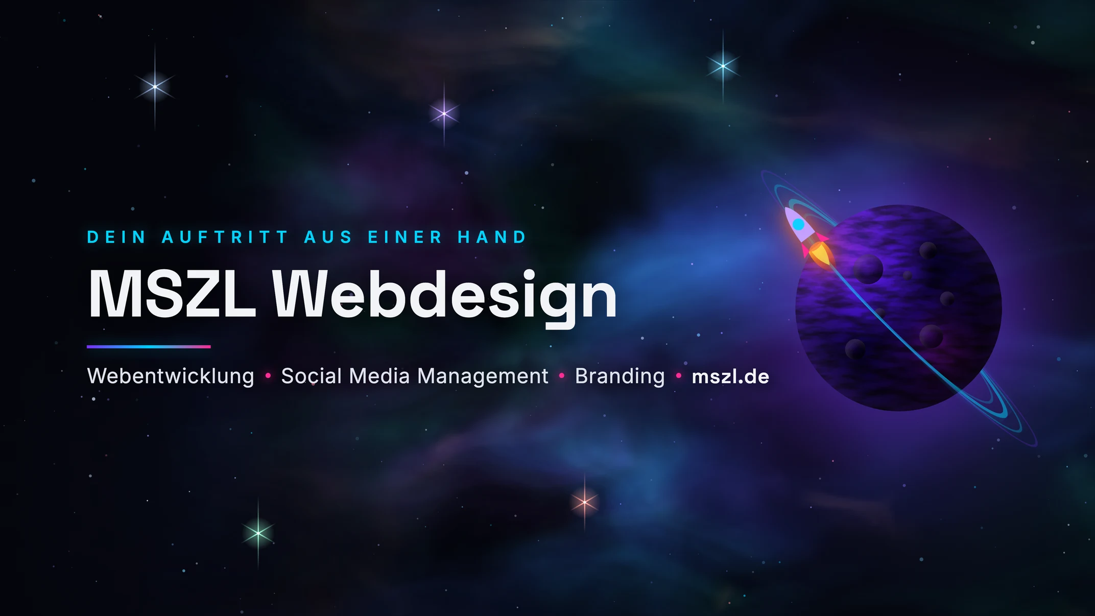 Social-Media-Banner von MSZL Webdesign: Webentwicklung, Social Media Management und Branding