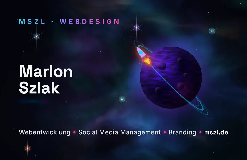 Visitenkarten-Design Vorderseite, gestaltet von MSZL Webdesign